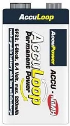 Vista 2 de AccuPower AccuLoop - Batería recargable (9 voltios, 220 mAh, NiMH, PP3)