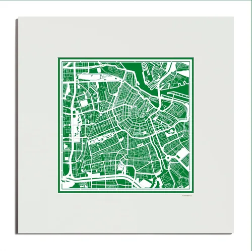 Vista 127 de O3 Design Studio Mapa de corte de papel de París, color negro mate, 20 x 20 pulgadas, arte en papel