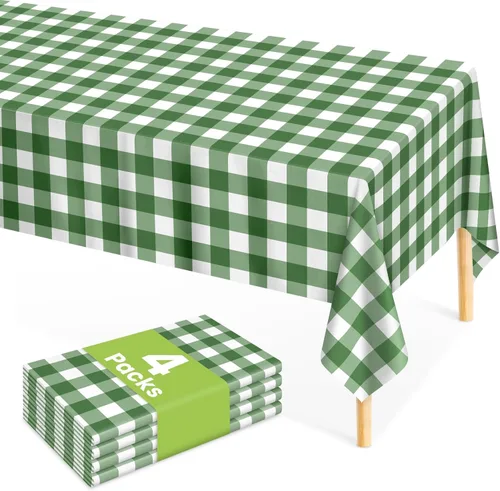 Vista 9 de Mulbozy Mantel de plástico negro desechable 4 unidades, 54 × 108 pulgadas
