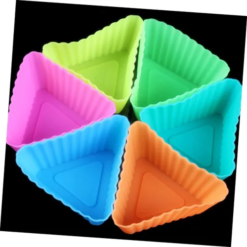 Vista 8 de Moldes de silicona para magdalenas triangulares, mini velas de silicona para tartas, molde para tartas de chocolate, tazas de papel, molde