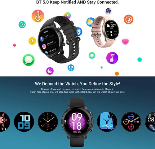 Vista 7 de Reloj inteligente de salud para teléfonos Android iOS Frecuencia Cardíaca Reloj de Presión Arterial Seguimiento del Sueño Mensaje Notificación