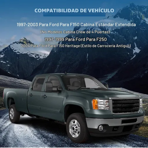 Vista 7 de Espejos de remolque Compatibles con Ford F150 1997-2003, cabina estándar y extendida (no para modelos de 4 puertas), espejos de remolque izquierdo