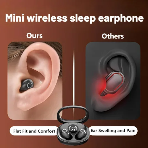 Vista 4 de Mini Invisible Sleep Wireless Bluetooth Headphones,Mini Invisible Silicone Sleep Earbuds for Side Sleepers,Invisible Headphones, Bluetooth Headset