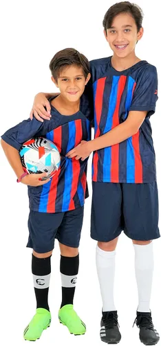 Vista 5 de Uniformes de fútbol para niños, camiseta deportiva y pantalones cortos para niños, ropa deportiva, unisex, de 4 a 14 años