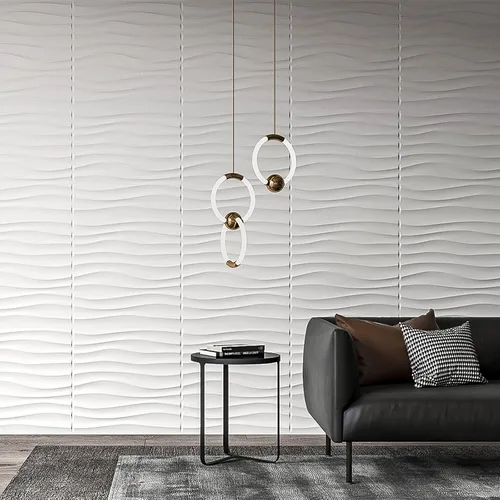 Vista 3 de Art3d Paneles de pared 3D de PVC, color blanco, 19.7 x 19.7 pulgadas (paquete de 12) y paneles de pared 3D con texturas con diseño de diamante