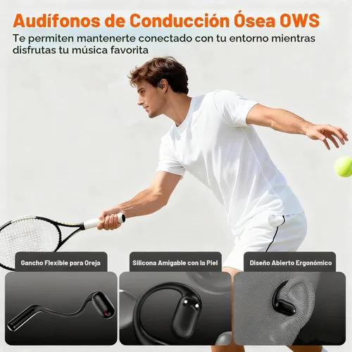 Vista 2 de Auriculares de Conducción Ósea Inalámbricos Bluetooth 5.4, Auriculares para Dormir de 0.8g con Micrófono HD/Control Táctil/Llamadas Claras
