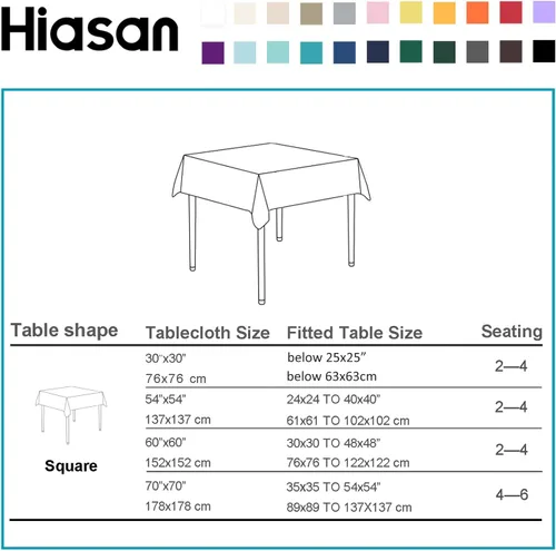 Vista 7 de Hiasan - Mantel cuadrado a cuadros, 30 x 30 pulgadas, tela impermeable y resistente a las arrugas para picnic, cena y fiesta, tela de poliéster
