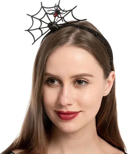 Vista 5 de Spooktacular Creations Disfraz de poncho de telaraña con diadema de araña para Halloween, fiesta, cosplay