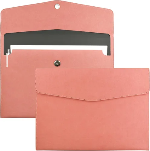 Vista 9 de VANRA Carpetas de cuero sintético para archivar documentos A4, organizador de documentos, organizador de documentos de cuero con cierre magnético
