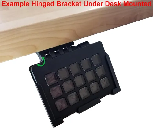 Vista 7 de Soporte de montaje universal y kit de soporte con bisagras, se adapta a la cubierta Elgato Stream de 15 teclas MK.2. Perfecto para corredores Sim