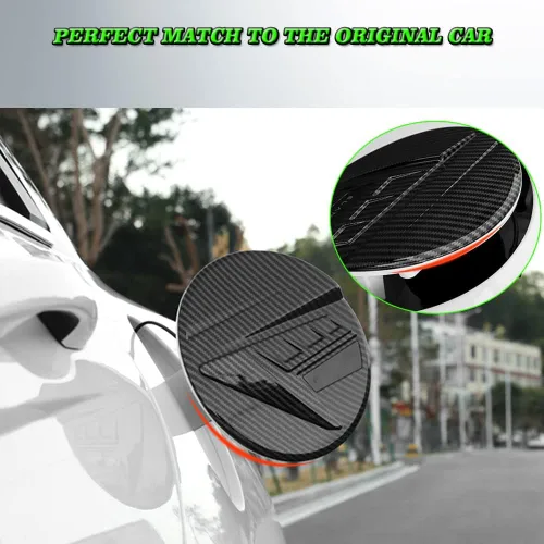 Vista 4 de Cubierta de tapa de tanque de combustible de grano de fibra de carbono ABS, cubierta de llenado de aceite, decoración de puerta, accesorios
