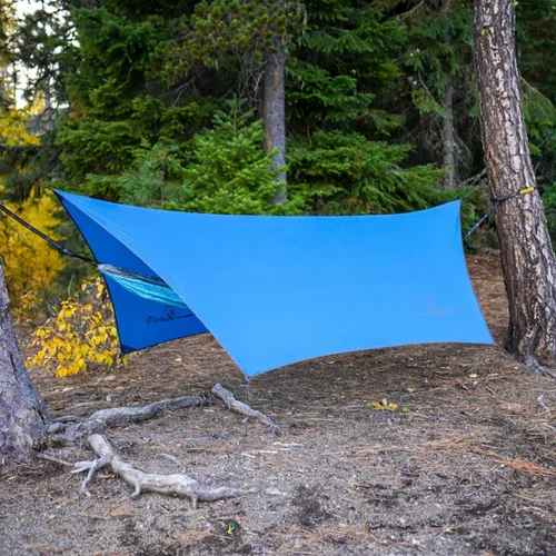 Vista 9 de Wise Owl Outfitters Toldo para Hamaca – Funda de lona impermeable para acampar con estacas de tienda de campaña y bolsa de transporte, refugio