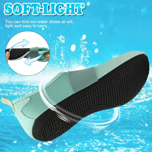 Vista 7 de VIFUUR Zapatos de agua para mujer y hombre, calcetines de agua descalzos para yoga, interiores y exteriores, playa, natación, surf, ejercicio