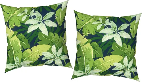 Vista 74 de Juego de 2 fundas cuadradas de 16 x 16 pulgadas para cojín de exteriores, fundas decorativas modernas para cojín de respaldo para muebles de patio