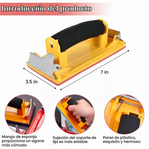 Vista 2 de Lijadora de mano, soporte para papel de lija con mango de esponja, 1