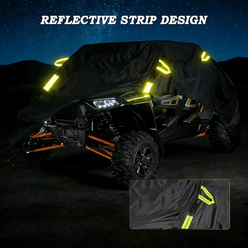 Vista 5 de UTV Cover for CFMOTO UForce 500 EPS 2017-2026, Heavy Duty Quad Cover, Side by Side, All Weather Outdoor Storage, Windproof Straps Elastic Hem