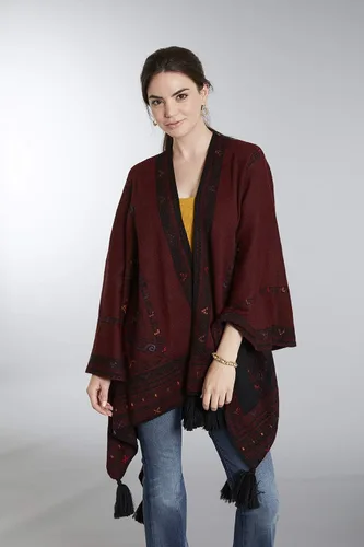 Vista 8 de Invisible World Womens Ruana Reversible Baby Alpaca Wool Poncho Kilim