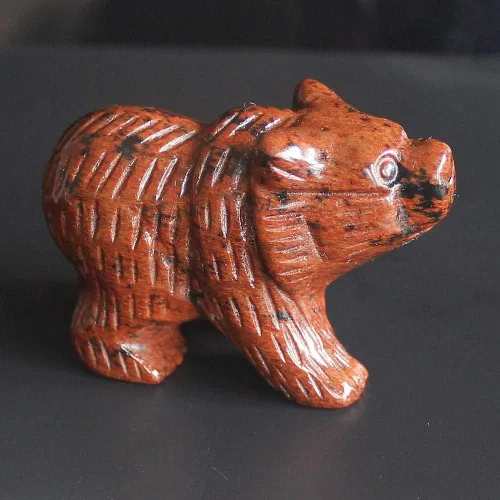 Vista 13 de Figura de oso de cristal tallada a mano de 2 '' talla de animal (ágata de encaje loco 2)