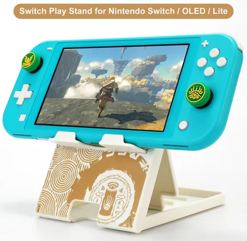 Vista 3 de Zelda Tears of The Kingdom - Soporte de interruptor compacto, portátil, plegable, de repuesto, multiángulo, para Nintendo SwitchSwitch LiteSwitch