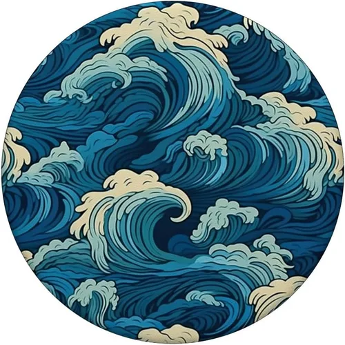 Vista 3 de Arte acuático Olas del Mar Arte Estético Océano PopSockets PopGrip Estándar