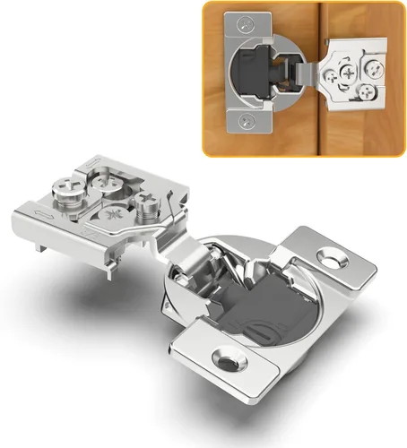 Vista 7 de Chibery Paquete de 10 bisagras ocultas de cierre suave 4D de 1 pulgada para puerta de marco facial, velocidad de cierre ajustable, bisagras