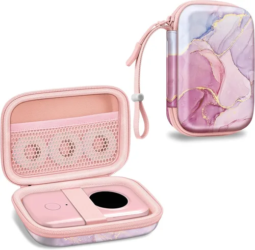 Vista 8 de FINTIE Estuche para impresora Phomemo D30 D35, NELKO P21, SUPVAN E10 Mármol de ensueño