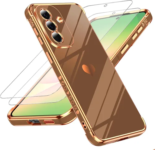 Vista 59 de LeYi Funda para Motorola-G 2025: Love Heart Plating Luxury, Negro