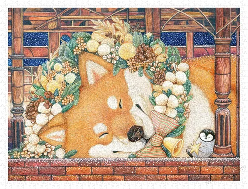 Vista 11 de Pintoo Rompecabezas de 1200 piezas para adultos, león de algodón, noche de Navidad y gatos, hermoso rompecabezas de plástico para decoración