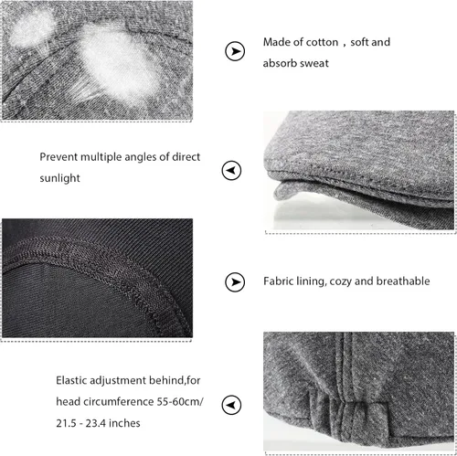 Vista 3 de SATINIOR 4 sombreros de Newsboy para hombre, gorras planas, sombrero irlandés, gorra de caza de taxista