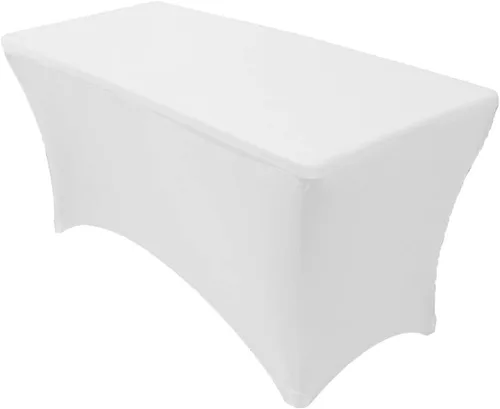 Vista 33 de YOUR CHAIR COVERS - Fundas rectangulares de elastano para mesas de 4 pies, manteles ajustados para eventos de boda, decoraciones de patio, tela Negro