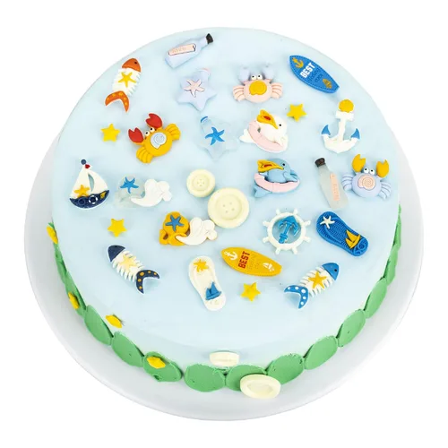 Vista 9 de Gyufise Juego de 3 piezas de decoración de pastel de tiburón acrílico para decoración de tartas de aleta de tiburón para animales del océano, fiesta