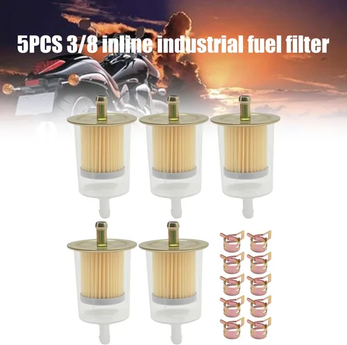 Vista 5 de 5 filtros de combustible en línea de 3/8 para tractores industriales, automóviles, camiones, motocicletas, motor de gasolina en línea, filtro