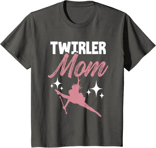 Vista 42 de Twirler Mom Baton Twirl Mother Majorette Twirling Camiseta, Negro, S