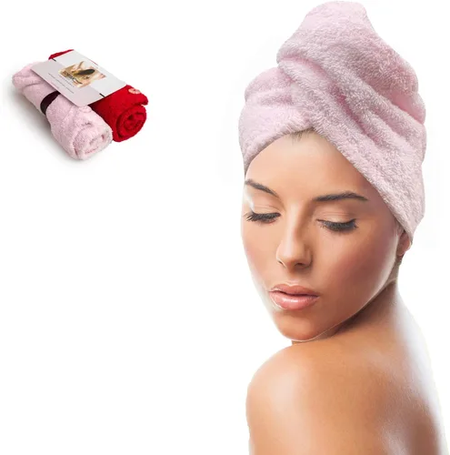 Vista 11 de KEEPOZ Toalla para el cabello de secado rápido, 100% algodón, súper absorbente, turbante para la cabeza para mujeres con botón, productos