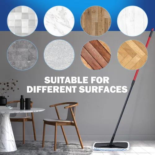 Vista 6 de Matthew - Dos combinaciones de mopa de microfibra compatibles con mopa de microfibra Hardwood Floor'N More, lavables de 15 x 8 pulgadas, 6 repuestos