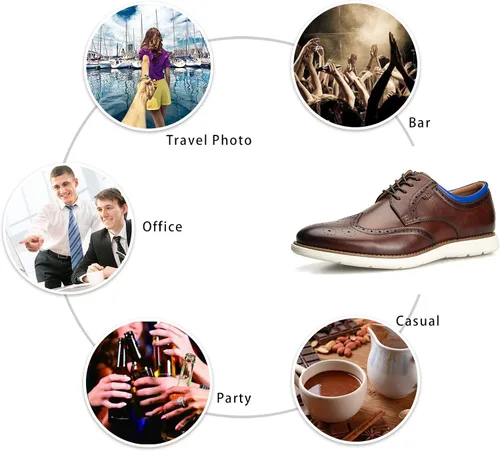 Vista 6 de Meijiana Zapatos Oxford para hombre - Zapatos de negocios casuales ligeros de moda