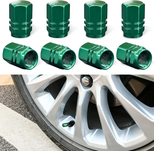 Vista 10 de Ziciner 8 PCS Tapas de Vástago de Válvula de Neumático de Coche, Cubiertas de Válvula de Rueda de Aleación de Aluminio con Anillo O de Goma, Juego