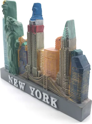 Vista 8 de Imán de nevera de Nueva York, Estados Unidos, resina 3D, hecho a mano, artesanía, turista, viaje, ciudad, recuerdo, colección, etiqueta, nevera
