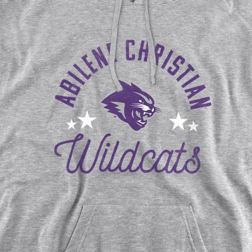 Vista 2 de LOGOVISION Colección oficial de sudaderas con capucha para adultos con capucha de la mascota desgastada Abilene Christian Wildcats