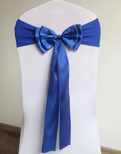 Vista 11 de 6 bandas elásticas para silla, lazos dobles, bandas de elastano para decoración de bodas, fiestas, cumpleaños, banquetes, suministros de Navidad