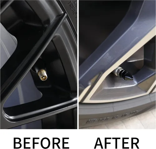 Vista 3 de Tapones para válvulas de neumáticos de automóvil, 4 piezas universales de aleación de aluminio, accesorios para neumáticos antipolvo para Negro
