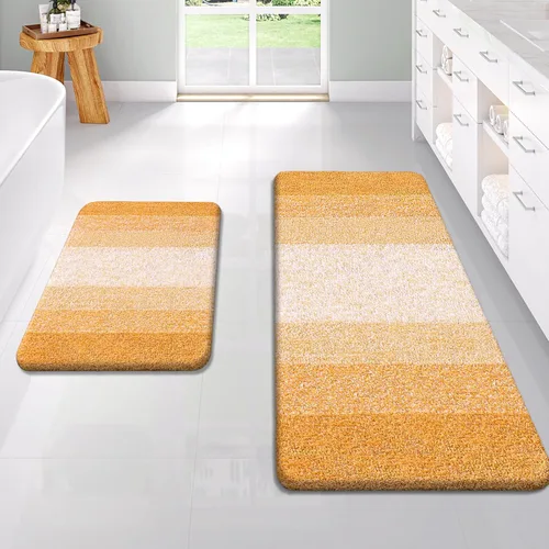 Vista 86 de OLANLY - Juego de tapetes para baño de 2 piezas, de microfibra, suaves y absorbentes, antideslizantes, lavables a máquina y para secadora, felpudos