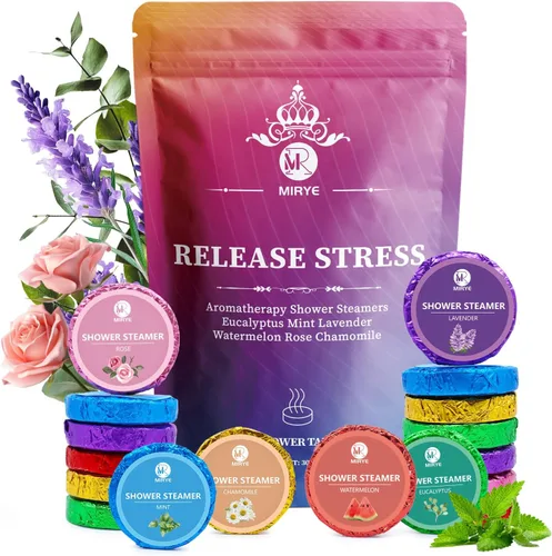 Vista 8 de Vaporizadores de ducha, regalos de aromaterapia para mujeres, paquete de 18 bombas de ducha de aceite esencial de eucalipto orgánico, lavanda