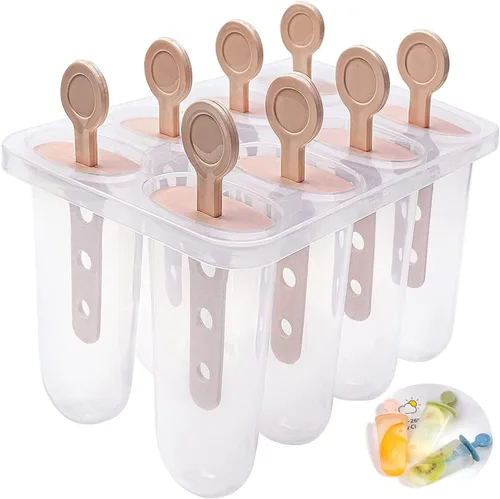 Vista 11 de Moldes de paletas de silicona, 8 moldes de silicona para paletas, moldes de paletas de hielo caseros sin BPA, reutilizables de fácil liberación