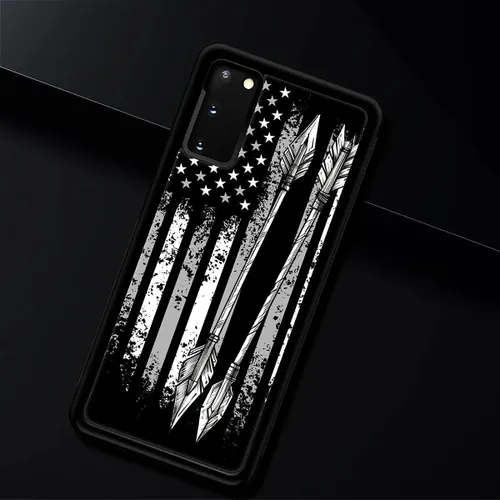 Vista 2 de Funda compatible con Samsung Galaxy S20, diseño de bandera estadounidense con diseño de tiro con arco al aire libre, a prueba de golpes Tiro