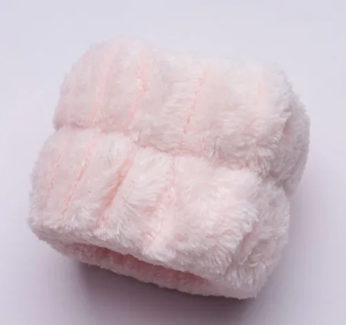 Vista 4 de Sowaka 2 piezas de muñequeras de spa de microfibra, suave torre para mujeres, niñas, lavado de cara, maquillaje absorbente para evitar que
