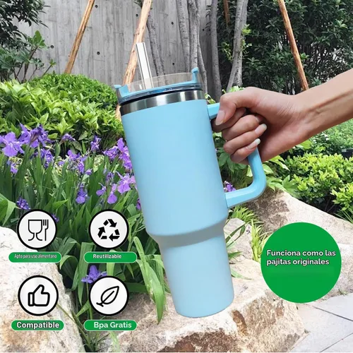Vista 5 de Popote de repuesto compatible con vaso Stanley de 40 onzas y 30 onzas, paquete de 6 popotes reutilizables para vaso Stanley de 40 onzas con asa