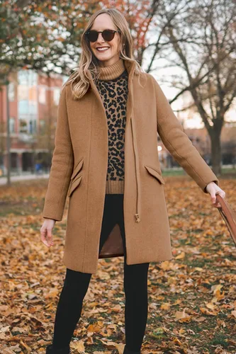Vista 3 de BZB Abrigo largo clásico para mujer, con cremallera frontal, casual, mezcla de lana de invierno, abrigos largos