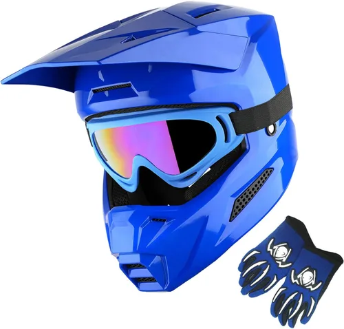 Vista 24 de 1Storm - Casco de motocross para jóvenes, ATV, BMX, MX, motocicleta todoterreno, kart, adolescente, blanco brillante Blanco brillante juvenil