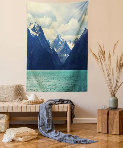 Vista 38 de Ambesonne Tapiz bohemio, diseño floral de bruja, luna y mariposa con adornos de mandala, decoración de tela para colgar en la pared para dormitorio